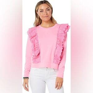 NWT | Lily Pulitzer | Deva Ruffle Sweatshirt Pullover Top | Sz XS